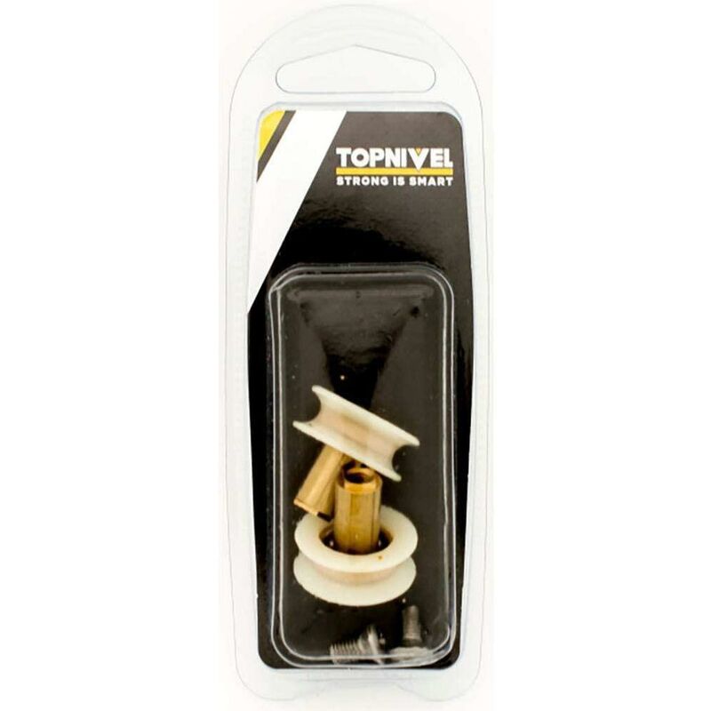 

Rueda mampara rodamiento metalico con tornillo 24mm blanco 2 pz nv107613 - Nivel