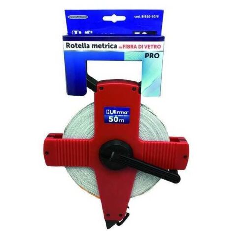 Rueda métrica Hu-Firma con cinta de fibra de vidrio de 50 metros