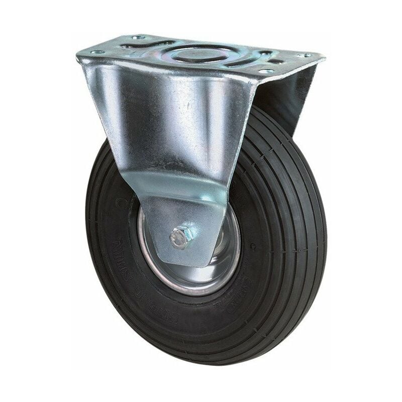 

Bs Rollen - Rueda neumática D.400mm con rueda fija 250kg con plato, perfil ranurado