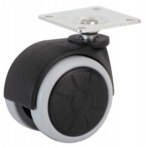Rueda para mueble con placa de 50 mm 50 kg para paneles sin freno