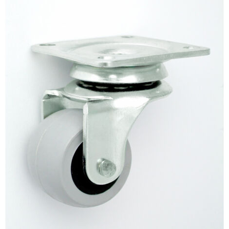 Rueda para muebles de plástico + goma, carcasa giratoria de 30 mm M32T - KL030 SKR G