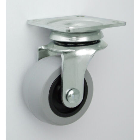 Rueda para muebles de plástico + goma, carcasa giratoria de 40 mm M42T - KL040 SKR G