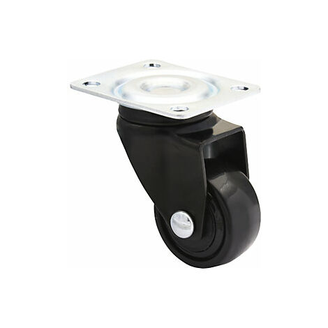 Rueda para muebles serie 3C  ancho de rueda 12 mm  negro  UE