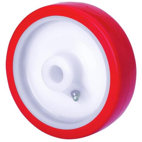 rueda pob100-17-40 nucleo nylon blanco y banda poliur.rojo eje bolas