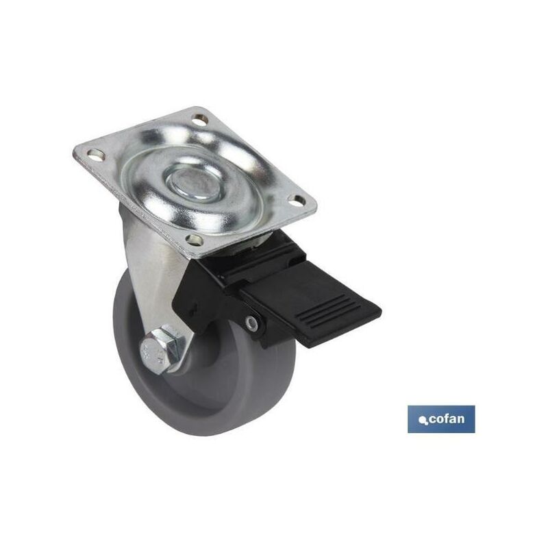 

PLIMPO rueda polipropileno 40x20mm placa/freno caja 4 unid.