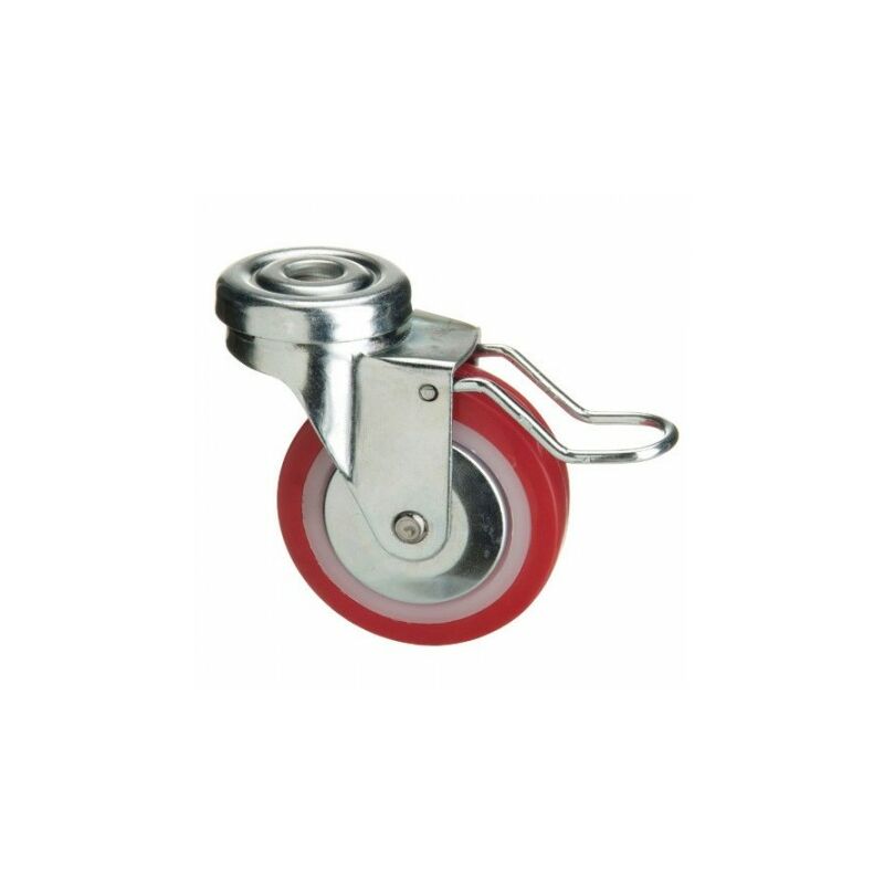 

Rueda poliuretano pasante con freno 60 mm.