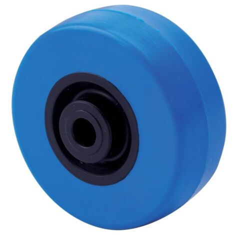 rueda pua60-10-21 nucleo poliamix y banda poliur.azul eje liso