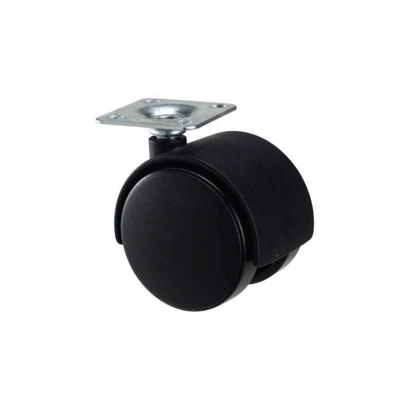 

Rueda domestica nylon negro placa 50 mm.