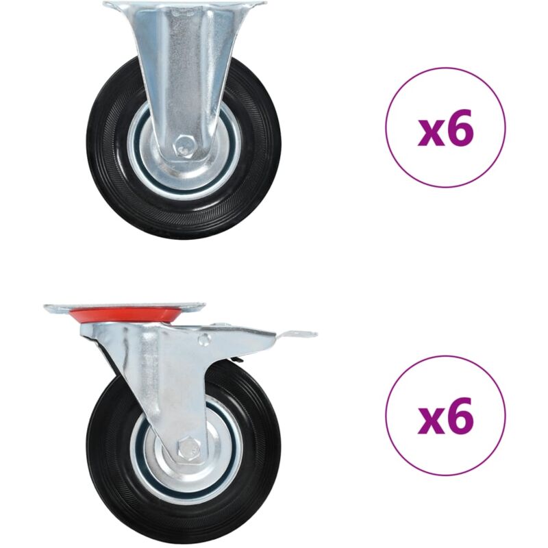 

vidaXL Ruedas 12 unidades 125 mm