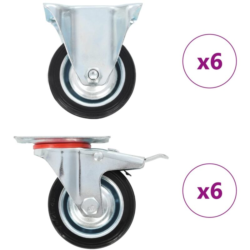 

vidaXL Ruedas 12 unidades 75 mm