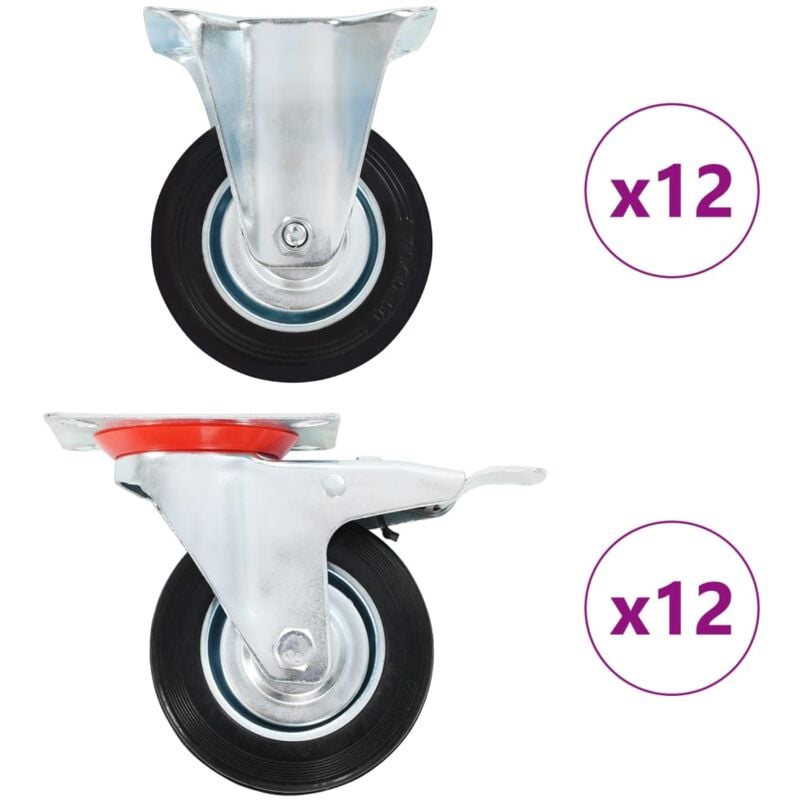 

vidaXL Ruedas 24 unidades 100 mm