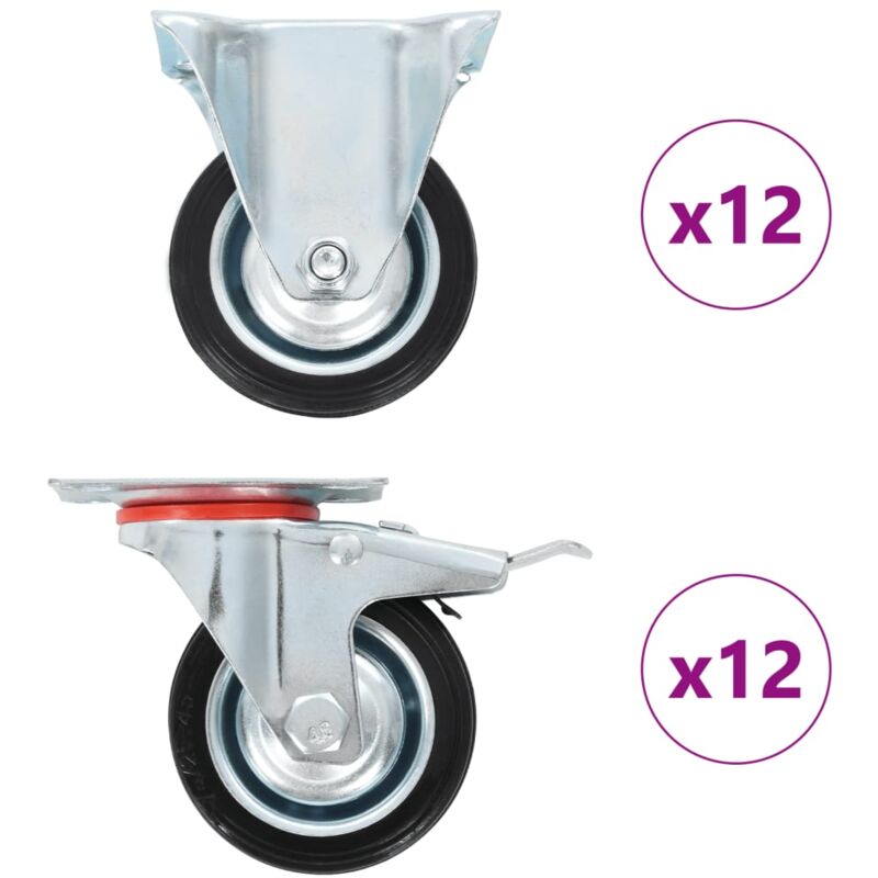 

vidaXL Ruedas 24 unidades 75 mm