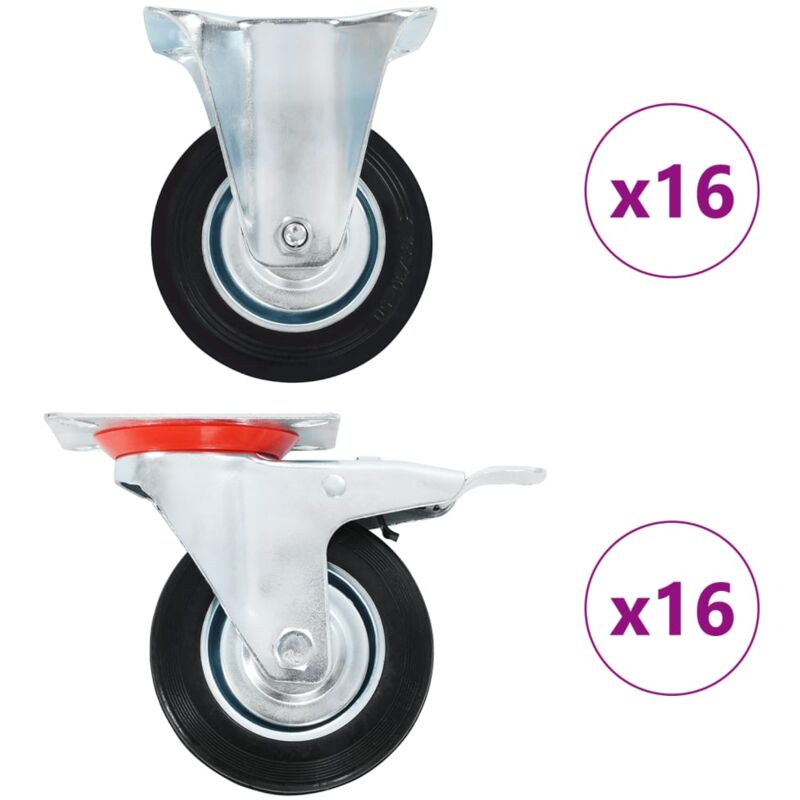 

vidaXL Ruedas 32 unidades 100 mm