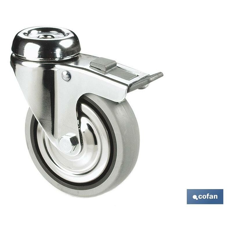 

Rueda Goma/Gris Pasante/Freno Ø40X18Mm