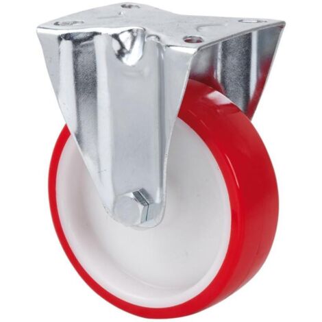 RUEDAS ALEX rueda fija  140.1-200-2 nylon blanco-poliur.rojo eje liso