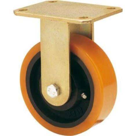 RUEDAS ALEX rueda fija  17sl200-hub hierro-poliur.naranja eje bolas