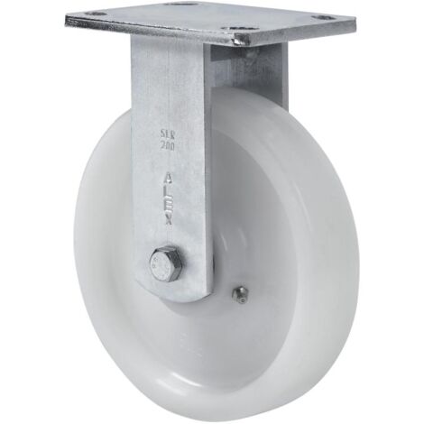 RUEDAS ALEX rueda fija  17slr200-ftb nylon blanco extrafuerte eje bolas