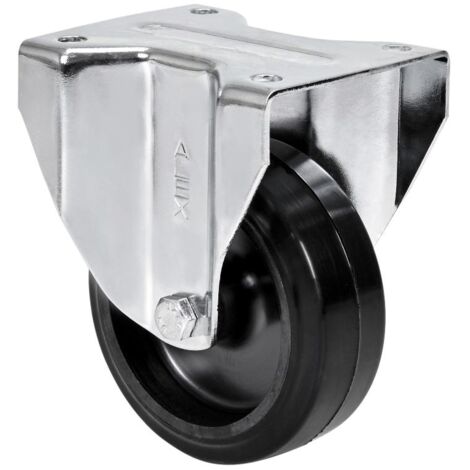 RUEDAS ALEX rueda fija  17zv100-thg goma negra tecnopolimero eje liso