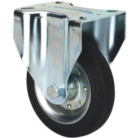 RUEDAS ALEX rueda fija  17zvl100-bsr metalico-goma negra eje rodillos