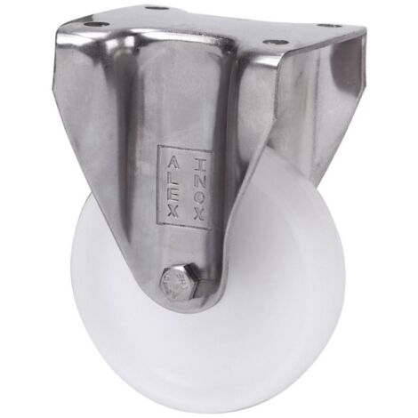 RUEDAS ALEX rueda fija  inox.17bhi80-sl plastico blanco eje liso