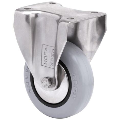 RUEDAS ALEX rueda fija  inox.17bhi80cp-pgi poliamix-goma gris eje liso