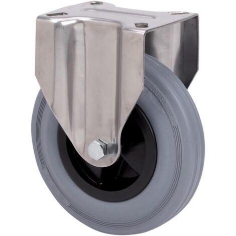 RUEDAS ALEX rueda fija inox.17zvi200-psn poliamix-goma gris eje liso