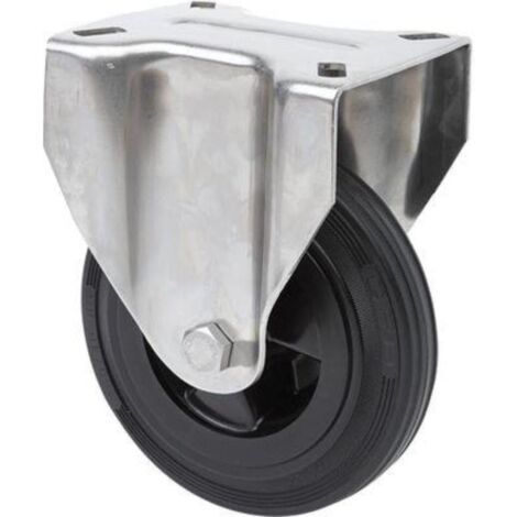 RUEDAS ALEX rueda fija inox.17zvli100-psn poliamix-goma negra eje liso