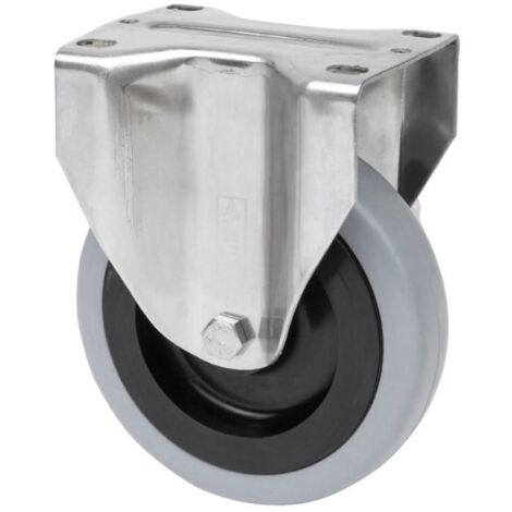 RUEDAS ALEX rueda fija  inox.17zvli80-pgan poliamix-goma gris eje liso