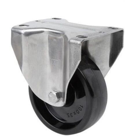RUEDAS ALEX rueda fija  inox.17zvli80-tt resina negra eje liso