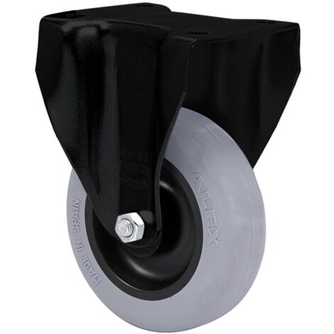 RUEDAS ALEX rueda fija  negra 17bh60-pgia poliamix-goma gris eje liso