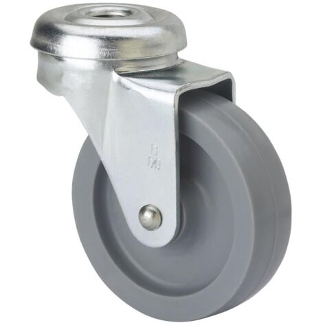 RUEDAS ALEX rueda giratora agujero m10 602-050-4 poliamix gris eje liso
