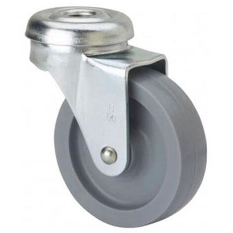 RUEDAS ALEX rueda giratora agujero m10 602-060-4 poliamix gris eje liso