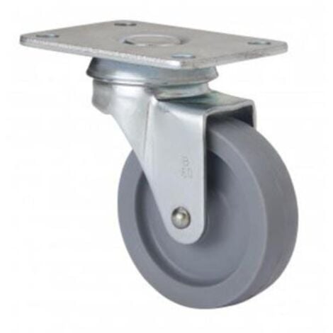 RUEDAS ALEX rueda giratora placa 10bsr40-bp plastico gris eje liso