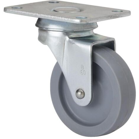 RUEDAS ALEX rueda giratora placa 10bsr60-bp plastico gris eje liso