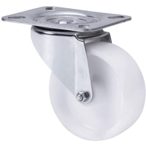 RUEDAS ALEX rueda giratora placa 10tvc125-tnb nylon blanco eje bolas