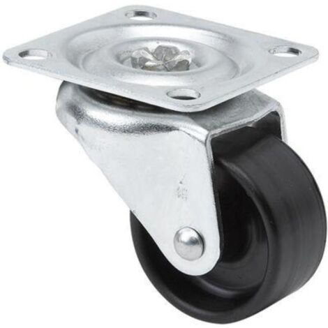 RUEDAS ALEX rueda giratora placa 10zlr35-bp nylon negro eje liso