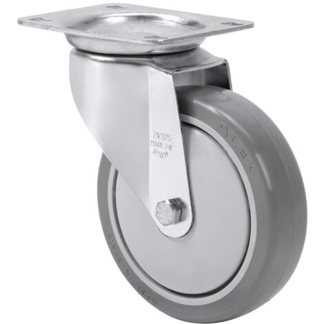 RUEDAS ALEX rueda giratora placa 10zv125cp-pgaisb goma gris eje bolas