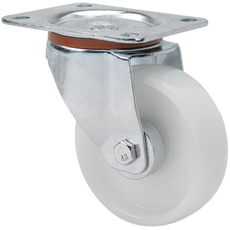 RUEDAS ALEX rueda giratora placa 110-125-1 nylon blanco eje rodillos