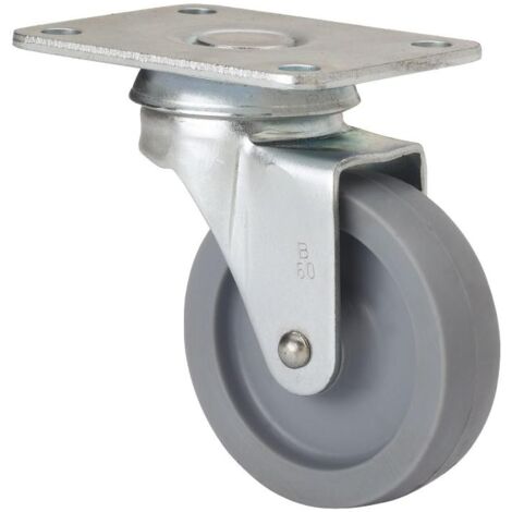 RUEDAS ALEX rueda giratora placa 602-050-1 poliamix gris eje liso