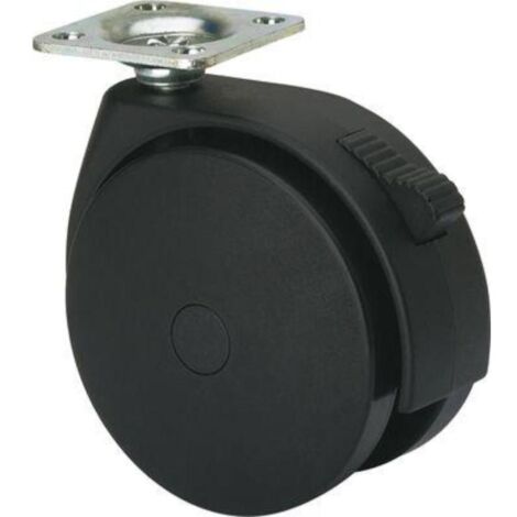RUEDAS ALEX rueda giratora placa freno 10dkgf100 poliamix negro