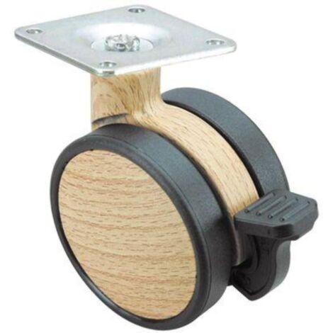 RUEDAS ALEX rueda giratora placa freno 10dkmf75 nylon-madera haya