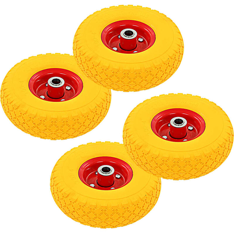 

Ruedas de carrito de sacos 4 unidades goma 3.00-4 260x85 mm - Amarillo