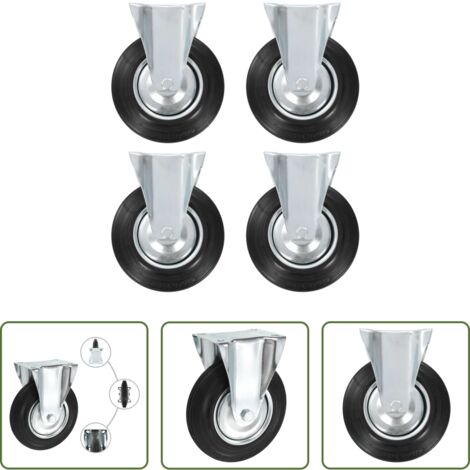 Ruedas de goma -  Ruedas fijas 4 unidades 200 mm