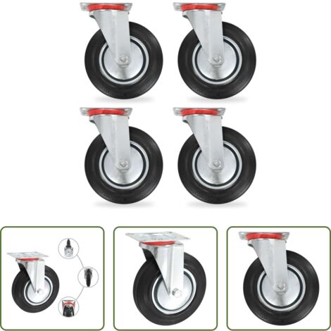 Ruedas de goma -  Ruedas giratorias 4 unidades 200 mm