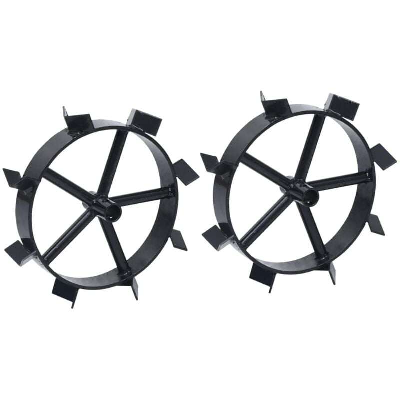 

Ruedas de metal para arado de gasolina 6,5 HP 2 uds - Negro - Vidaxl