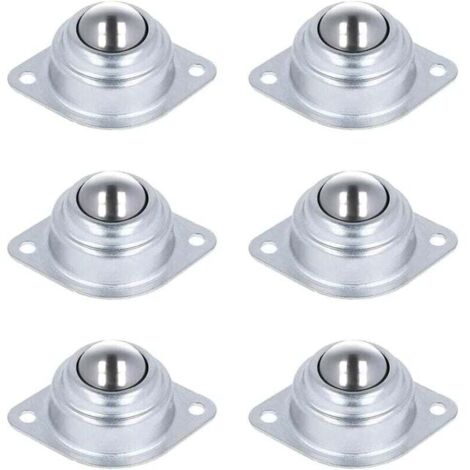 Ruedas de transferencia de bolas AIPERQ, 6 piezas de ruedas de transferencia de bolas de hierro para muebles con bolas para sistemas de alimentación de transmisión de sillas de ruedas y máquinas de pr