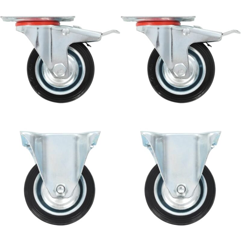 

vidaXL Ruedas de transporte 4 unidades 75 mm