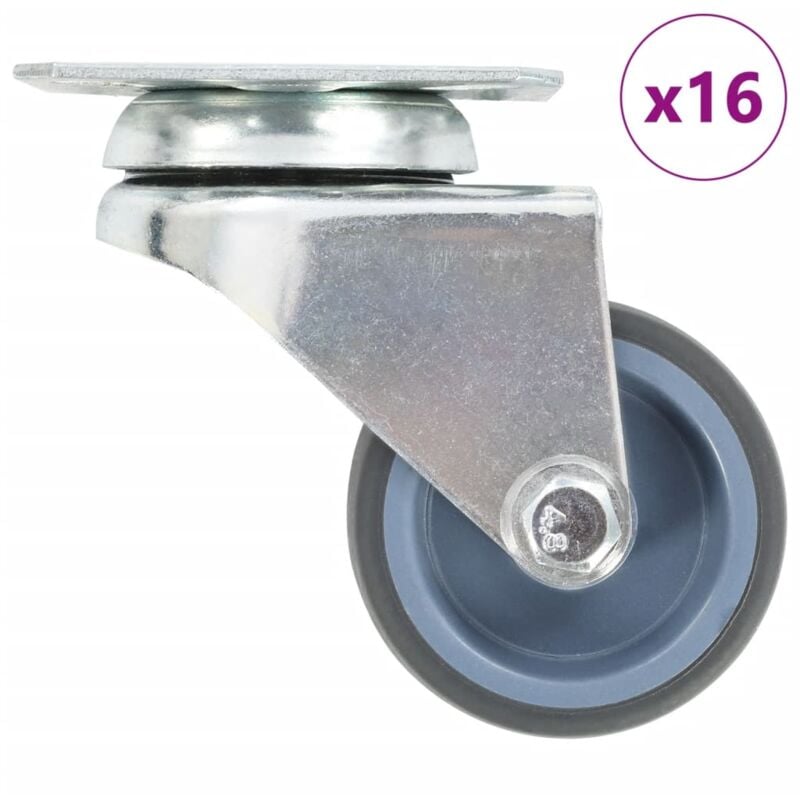 

vidaXL Ruedas dobles giratorias 16 unidades 50 mm