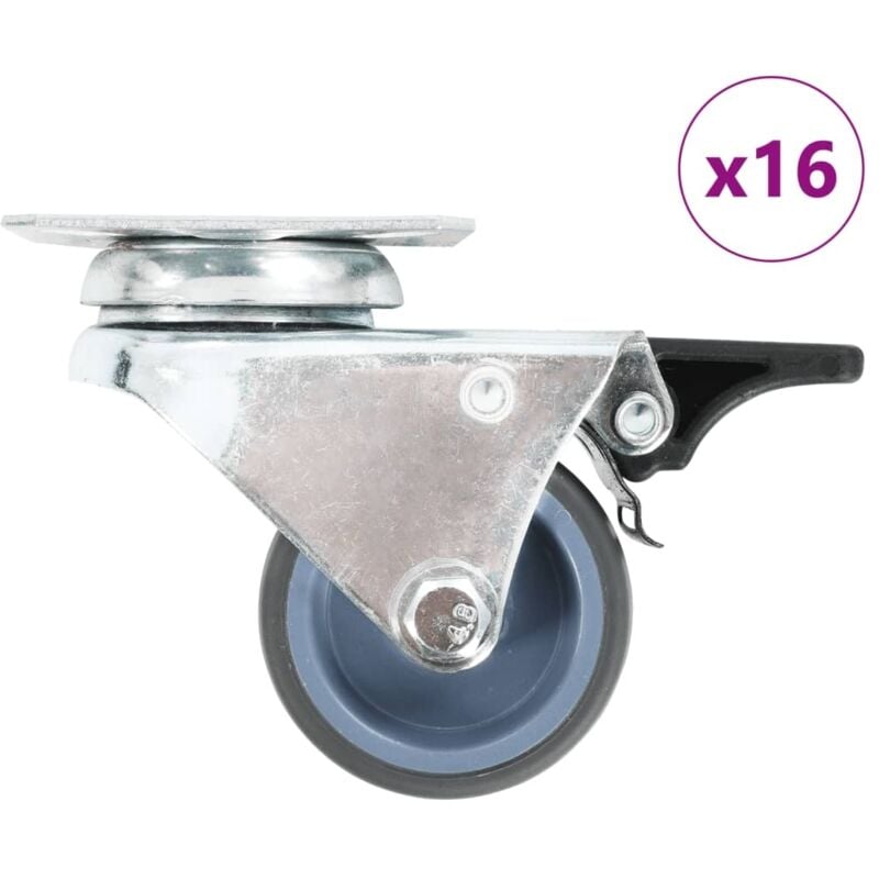

vidaXL Ruedas dobles giratorias 16 unidades 50 mm