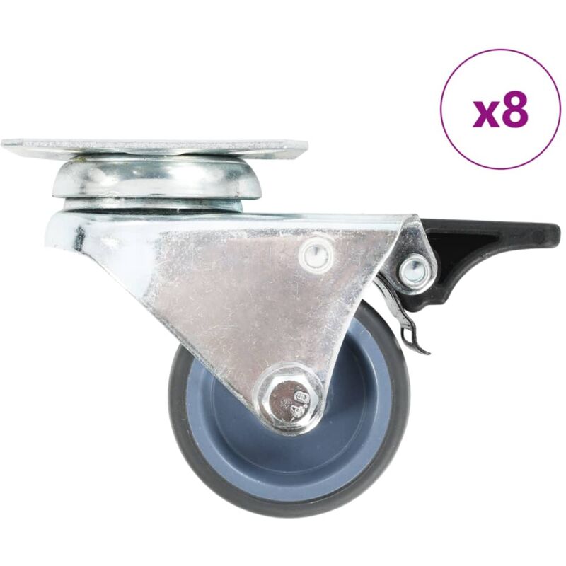 

vidaXL Ruedas dobles giratorias 8 unidades 50 mm